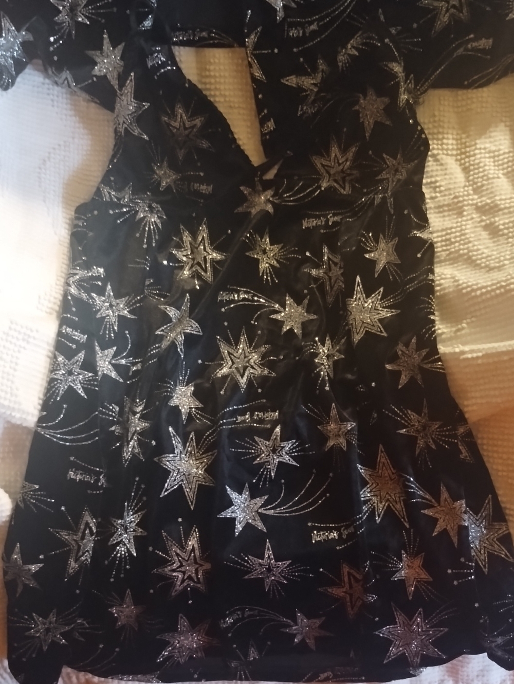 Victoria's Secret Black Night Sky Star Print Slip